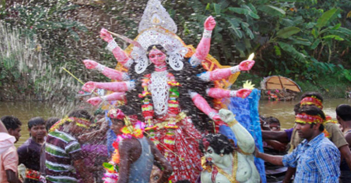 Durga puja rain