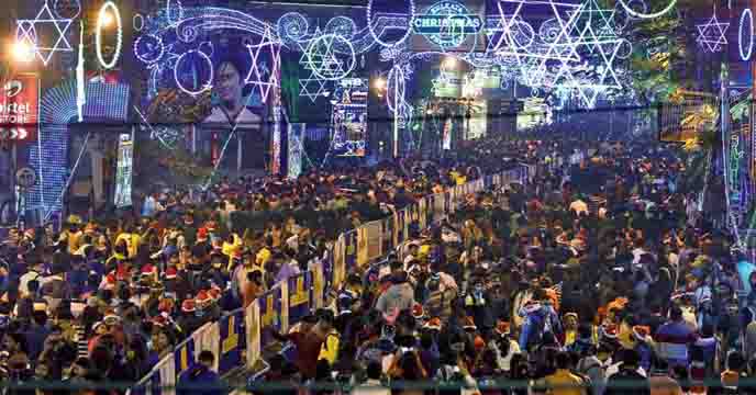 Three metro stations are wrapped in safety blankets to cope with the Christmas crowd
