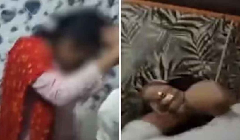 UP doctor beating up his wife and two men after allegedly finding them in a compromising position in a hotel.