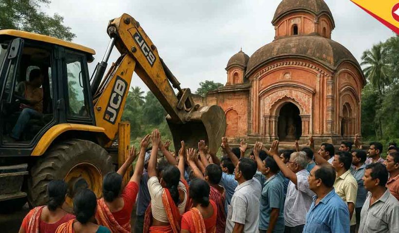 Mahishadal Temple Row: Public Outrage Stops Bulldozer in Purba Medinipur